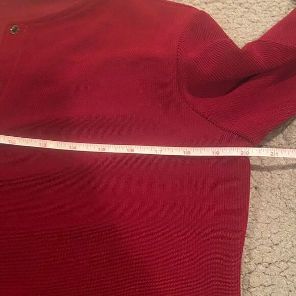 Chico’s Design Burgundy Snap Cardigan Size Medium 8 Chico’s Size 1 - Picture 5 of 9